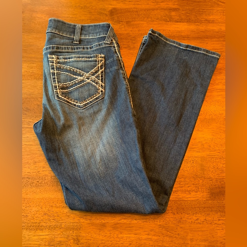 Ariat R.E.A.L. Mid Rise Stretch Entwined Boot Cut Jean Size 32R